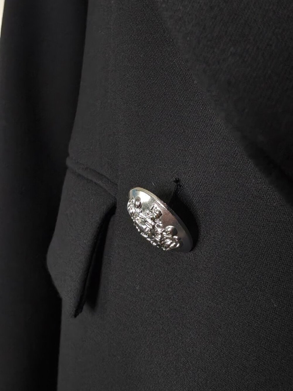 Veronica Beard Miller Blazer Black Silver Double Breasted Dickey Jacket Size 10 - Picture 9 of 13